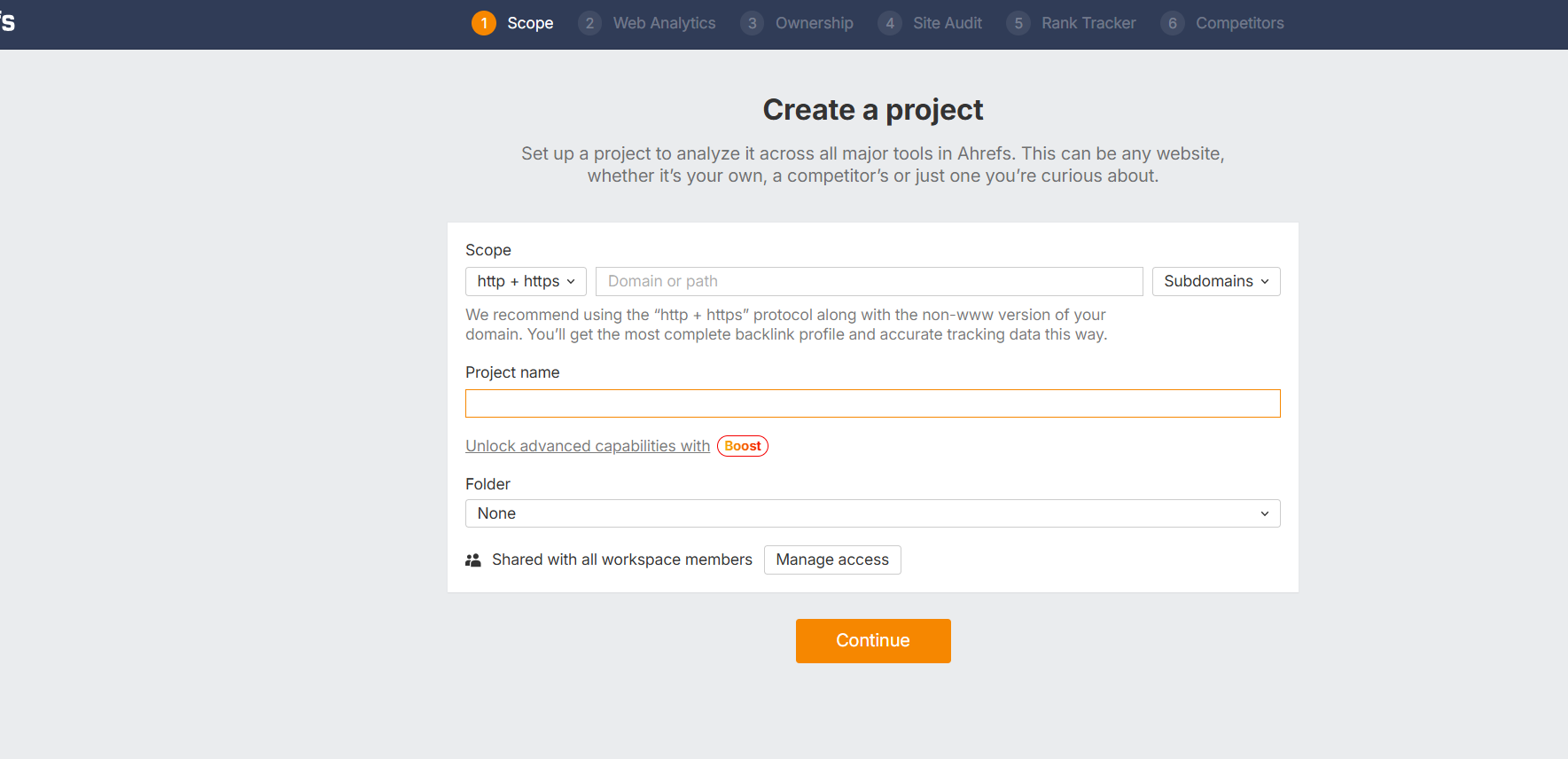 Create a New Project in Rank Tracker